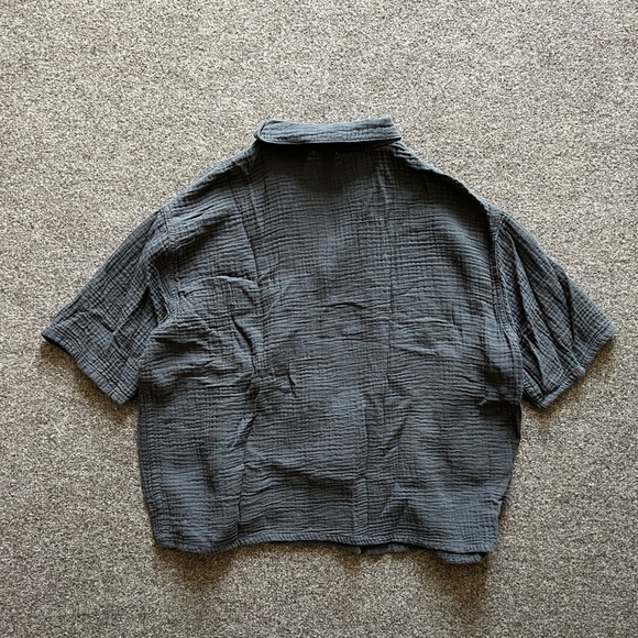 Dark Grey 2 Piece Sleep Set Short Sleeve Top + Drawstring Shorts Size XS Pajamas - Picture 12 of 12